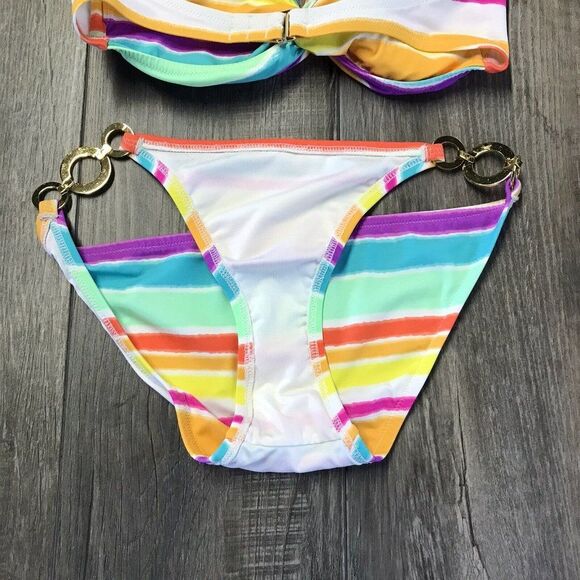 Victoria's Secret Women’s Two Piece Swim Suit Muliticolored Striped Size S/P - Picture 5 of 11
